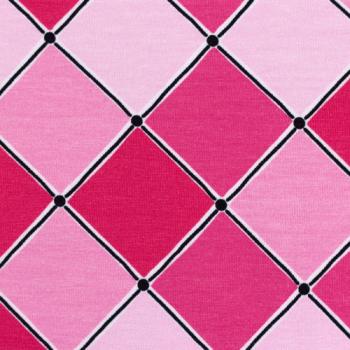 Preview: Baumwoll Druck Free Horses Steinbeck Kombi Rauten in Pink/Rosa
